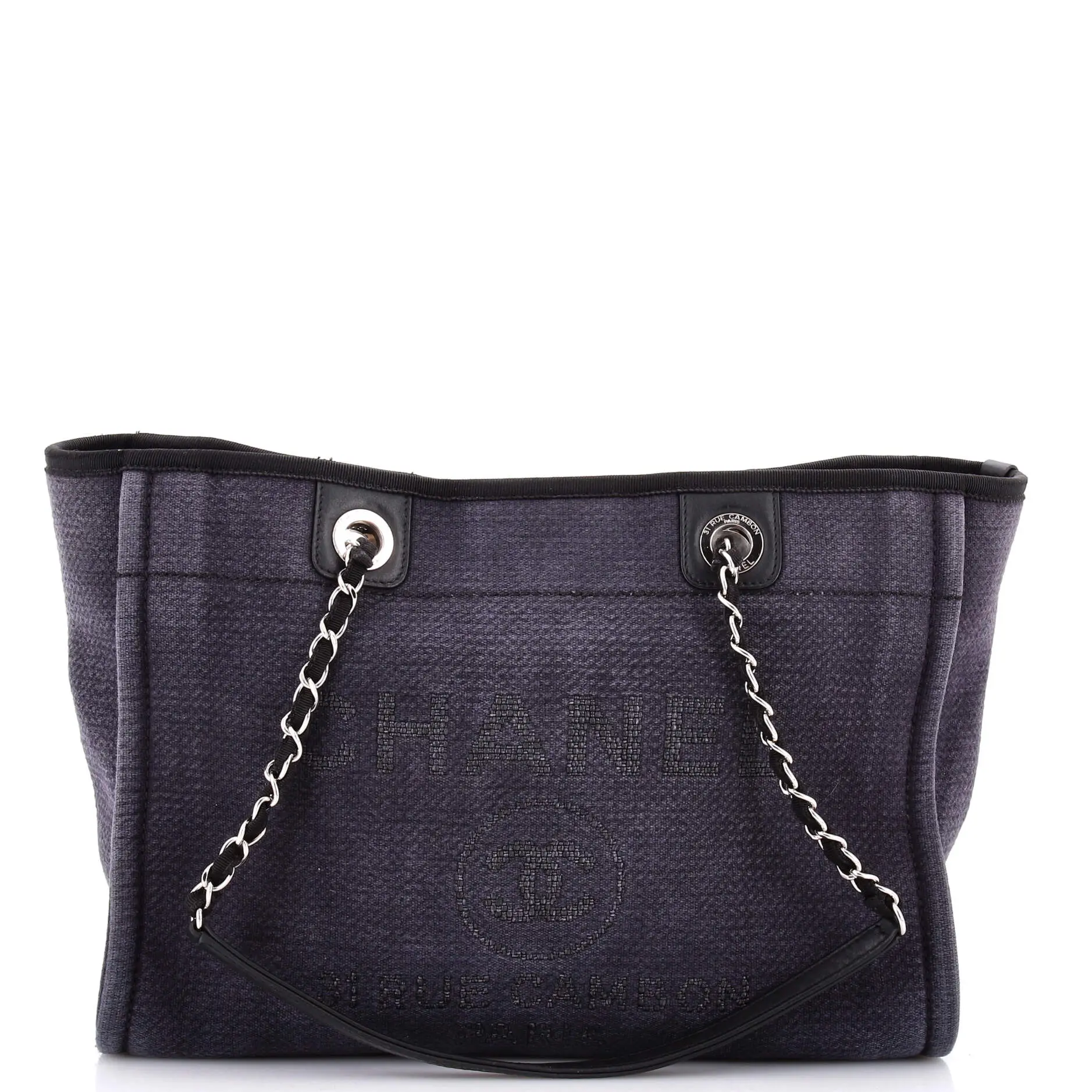 Pre-owned CHANEL Textile Tote Bags REBAG Deauville Tote Mixed Fibers Small by Rebag
