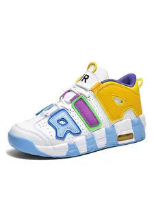 Men's Sport Shoes, PU Leather Upper, Comfortable Inner Lining, High-Top Design, Durable Rubber Sole, Textured Grip, Colorblock Sneakers