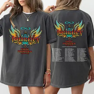 Journey Final Frontier Tour 2026 Unisex Heavy Cotton T-Shirt, Journey Concert Graphic Tee, Band Fan Shirt, Classic 90s Vintage Merch, Soft Durable Casual Fit for Everyday Wear
