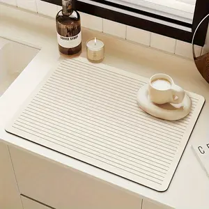 1pc, plate drying pad, Japanese wabi-sabi-style coffee machine table absorption pad, coffee pad, sink silicone mud drainage pad, soft faucet water absorption pad, sink cup pad, Coasters, pet pad, non-slip drainage pad, home kitchen supplies