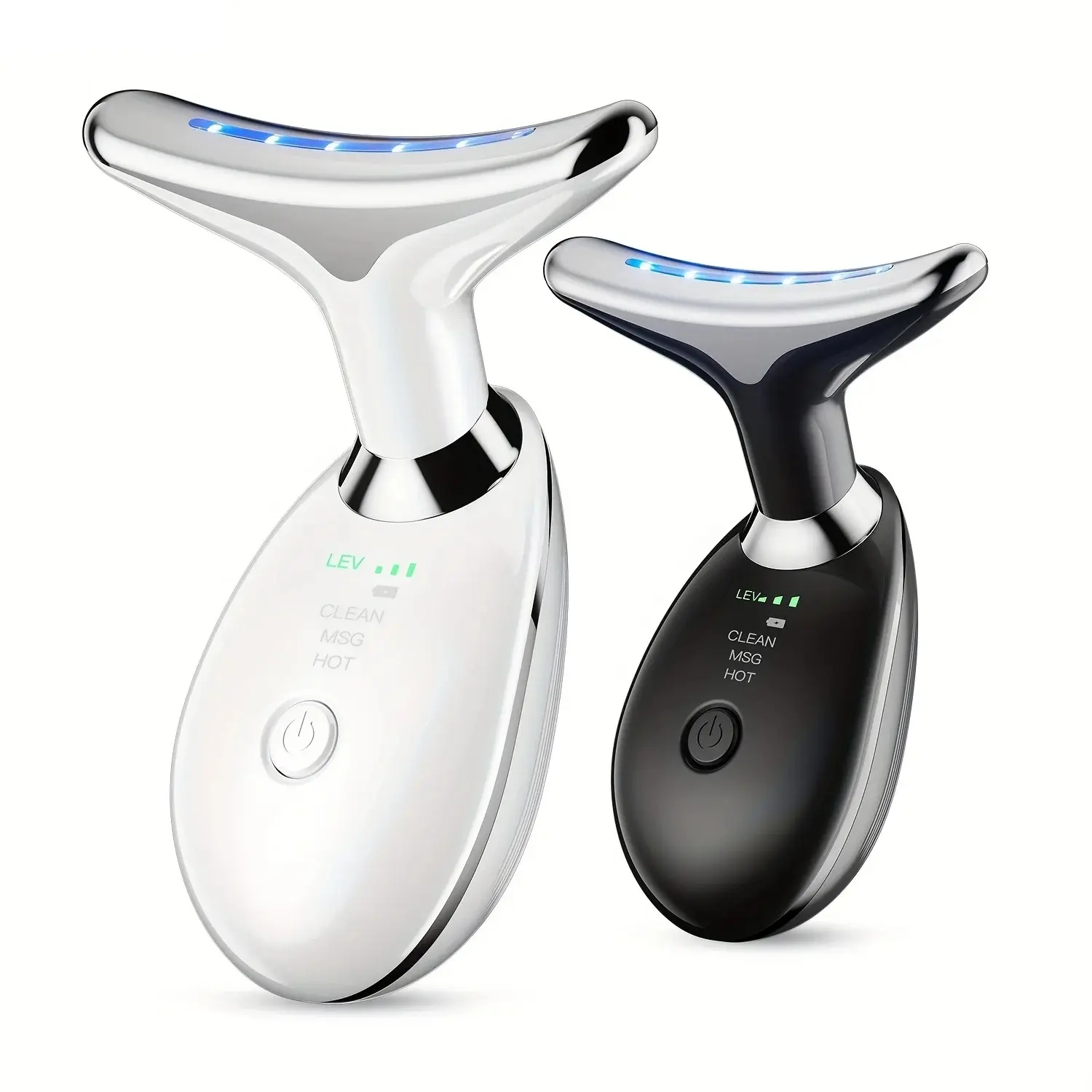 LED 3 Color Light Beauty Neck Instrument, Facial Care Beauty Tool, Face and Neck Massager for Women, New Hazmat Battery Included