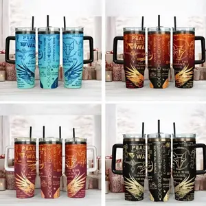 Red Rising Saga 40oz Tumbler with Handle | Hail Reaper & Libertas Graphic Travel Mug with Straw | Pierce Brown Bookish Fan Merch Gift Idea
