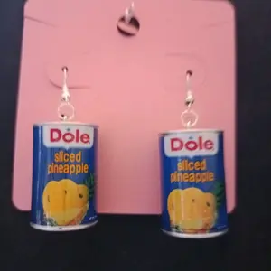 Vintage Dole Sliced Pineapple Can Earrings - Fun Fruit-Themed Jewelry for Women and Girls