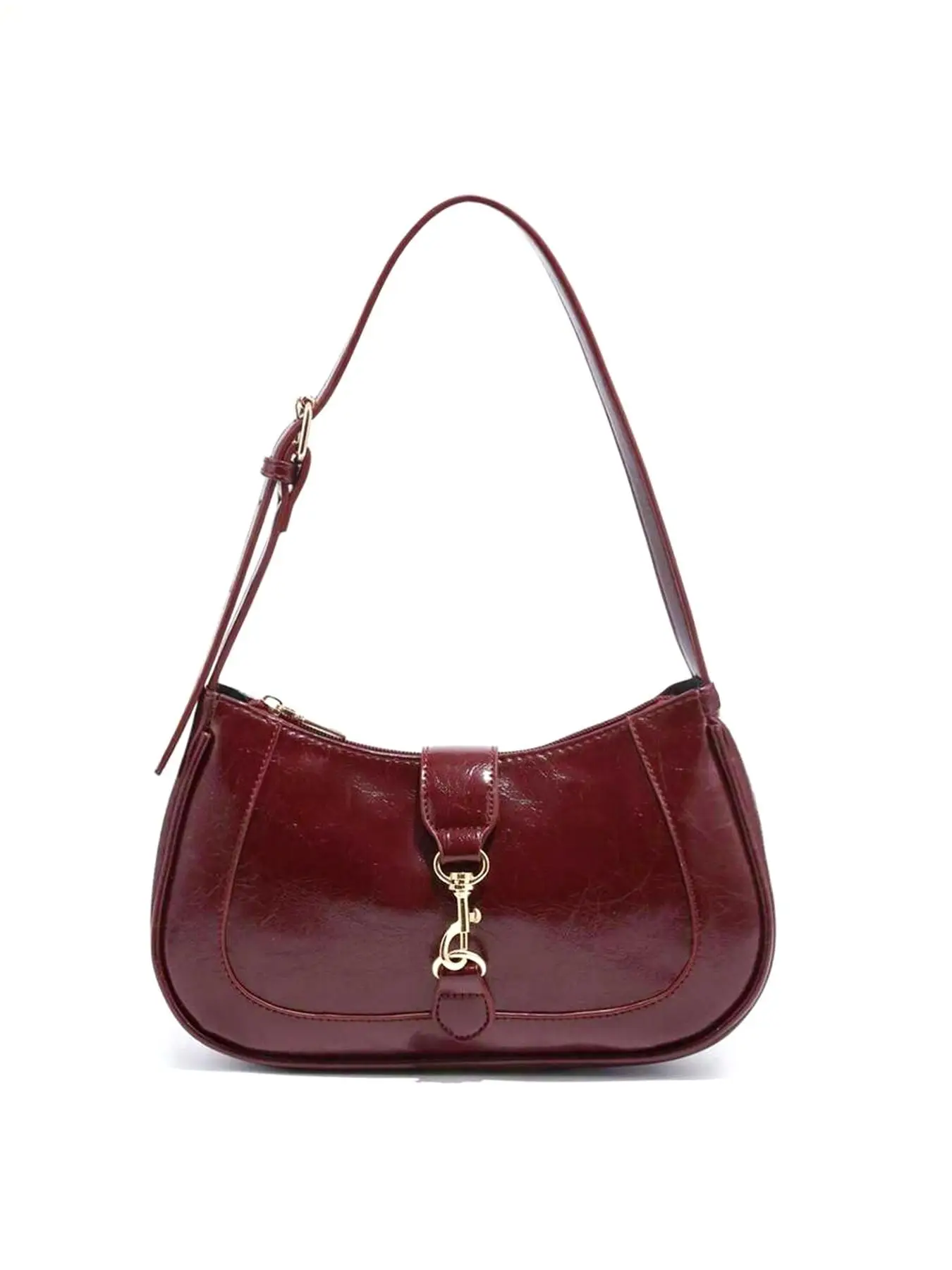 Women's Retro Shoulder Bag, Fashionable Solid Color Half Moon Bag for Daily Used, Casual Trendy Versatile High-quality Daily Commuting Bag, Girl Fashi