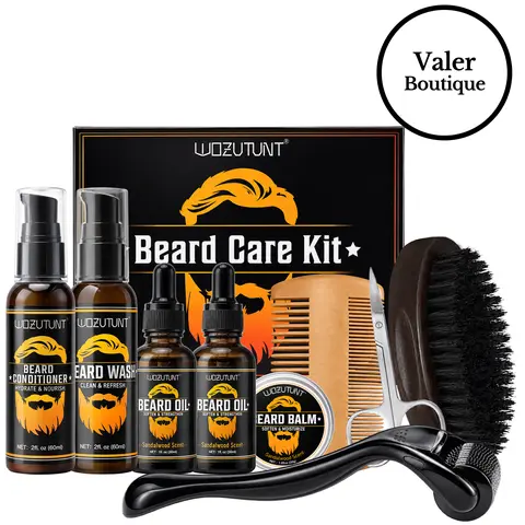 Beard Kit for Men Grooming & Care W/Beard Wash,3 Packs Beard Oil Beard Balm Leave-in Conditioner Premium