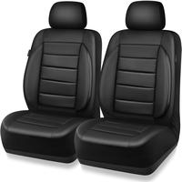 Black -Two Front Seats Leather Car Seat Cover