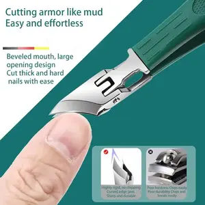 Three Sets of Eagle Beak Beveled Nail Clippers - Wide Jaw Opening Anti-Splash Slanted Nail Clipper, 25 Degree Oblique Nail Clipper, Ingrown Toenail Clippers for Thick Nails for Seniors, Steel Blades, Household Nail Grooming Tools