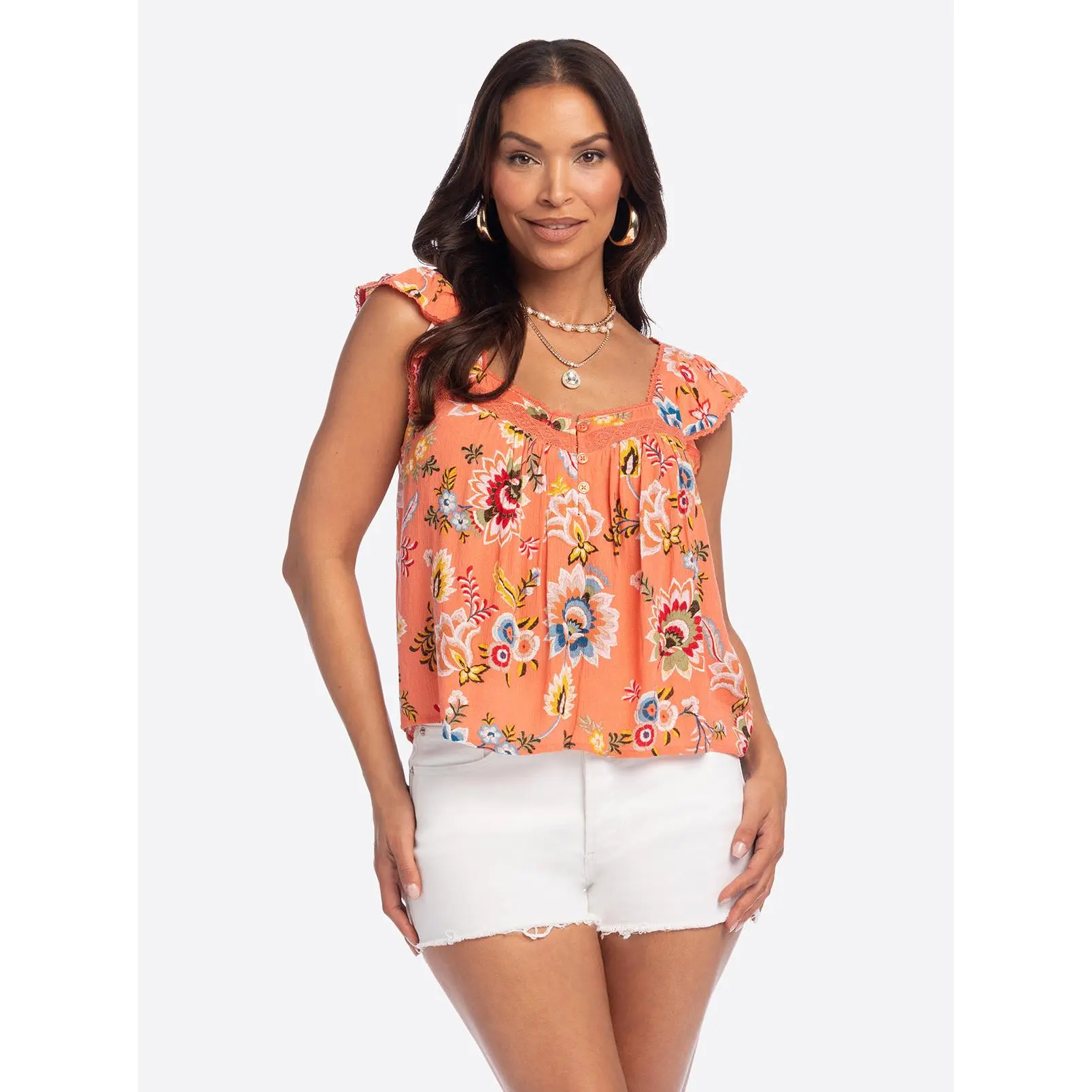JS Jessica Simpson Desiray Top in Emberglow Bohemian