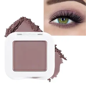 evpct Mauve Taupe Plum Matte Single Eye Shadow Palette Makeup for Older Women, Plum Lavender Purple Natural Cream Eyeshadow Palette for Green Eyes, High Pigment Mini Monochrome Eyeshadow