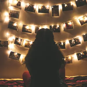 Perfect Holiday 12 LED Large Photo Clip String Lights Battery Operated Warm White Photo Display Lights