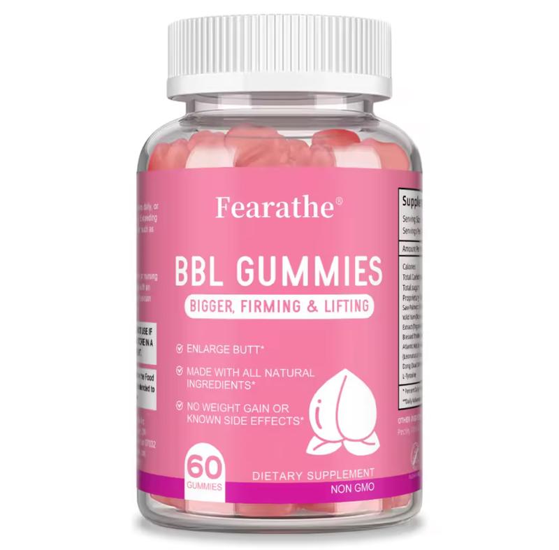 Fearathe BBL Gummies - 60 Count, Bigger Firming & Lifting Gummies, Made with All Natural Ingredients, Non-GMO Dietary Supplement
