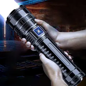 Rechargeable Flashlight, Multifunctional Defense Emergency Large Flashlight with COB Light, Portable Flashlight for Outdoor Camping Repair Work, Adjustable Tactical Flashlight