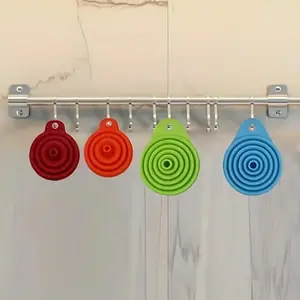 Kitchen Funnel Set, Foldable Silicone Collapsible Funnels for Filling Water Bottle, Liquid Transfer, Kitchen Gadgets Accessories