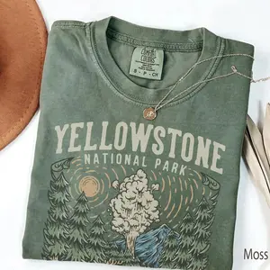 Comfort Colors Yellowstone Shirt – National Parks Mountain Tee, Wildlife Nature Lover Shirt, Camping Gift, Outdoor US Vacation Shirt
