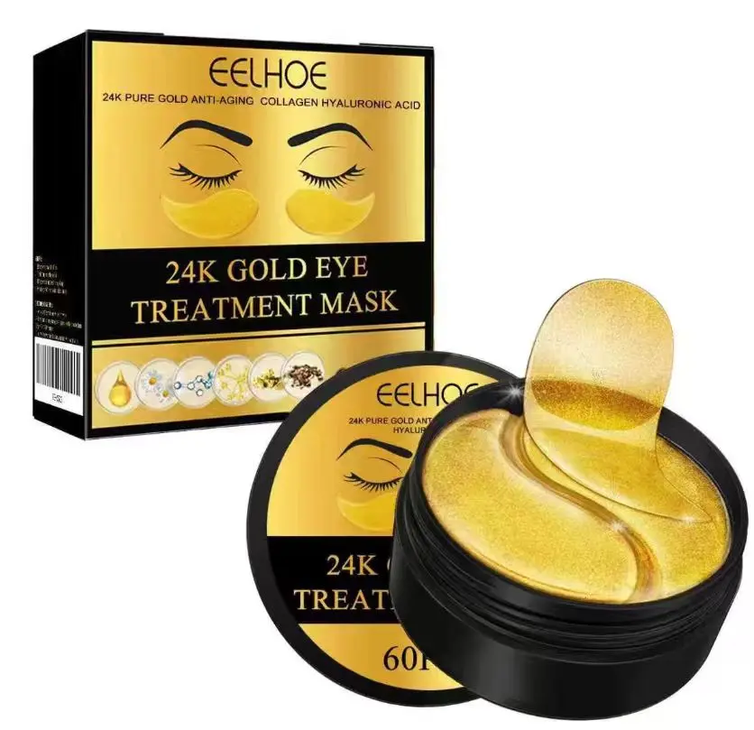24K Gold Collagen Eye Treatment Patches – Anti-Aging Hydrating Eye Masks for Dark Circles, Puffy Eyes & Fine Lines, Moisturizing Under Eye Stickers, Daily Anti-Wrinkle Eye Repair Kit for Men & Women