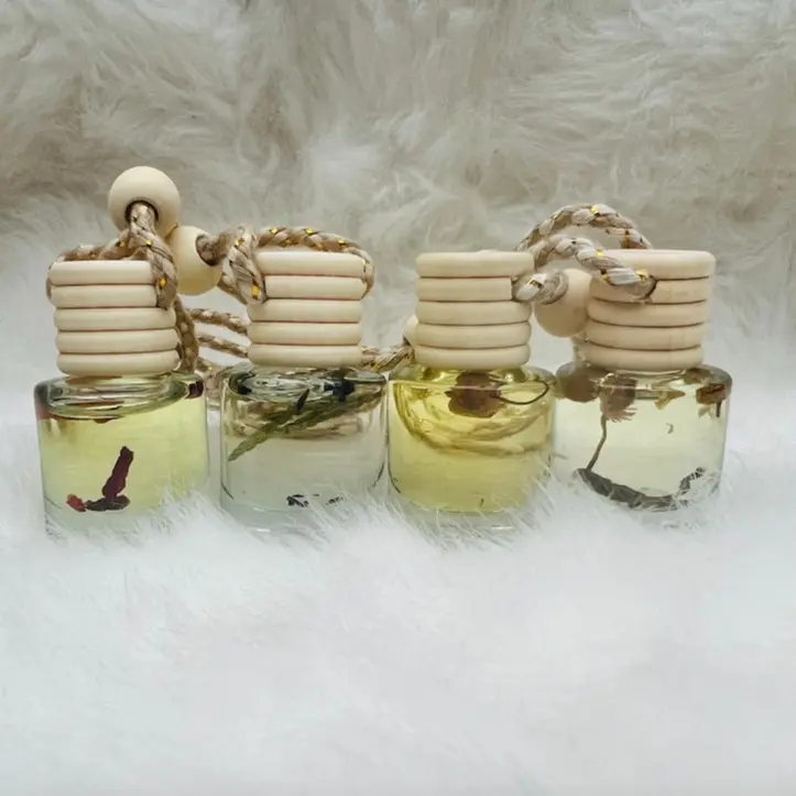 Celstars Intention Car Diffuser with Wooden Beads, Natural Cork Gems & Diffuser Bottle - Floral Woody Peppermint Eucalyptus Scent, English Garden Floral Calm, Orris Root, Citrine for Energy Cleansing Car Fragrance System Accessory