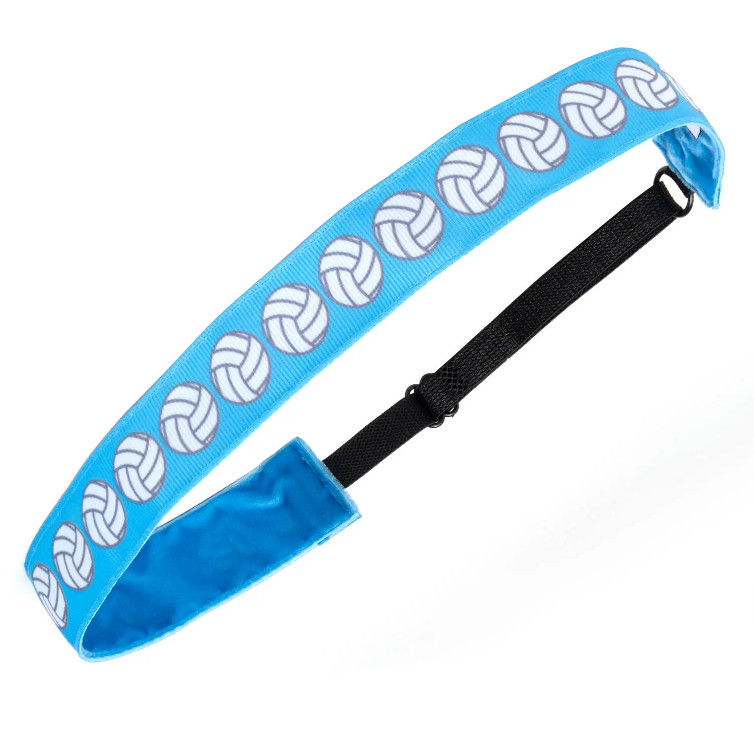 Unisex Sporty Volleyball Stripe Athletic Headband - Non-Slip Velvet Grip, Lightweight Adjustable, Keeps Hair Secure, for Volleyball Fans, Running, One Size
