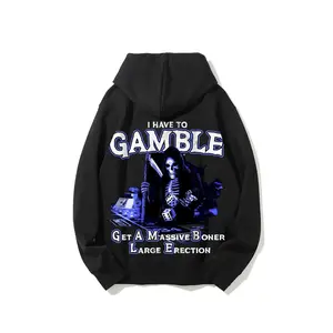 Funny "I Have To Gamble" Grim Reaper Casino Hoodie | Humorous Adult Humor Gambling Graphic Sweatshirt for Men & Women | Edgy Skeleton & Dice Design