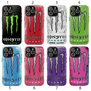 Monster Energy Drink Collection Tough phone Cases For iPhone 17 16 15 14 13 12 Promax Pro Plus, Double-layer hard shell protection,best Gift