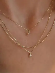 Women's Simple Necklace Set, 3-Piece Minimalist Design, Perfect for Daily Wear & Layering, Fashion Jewelry for Women, Dainty Layering Jewelry