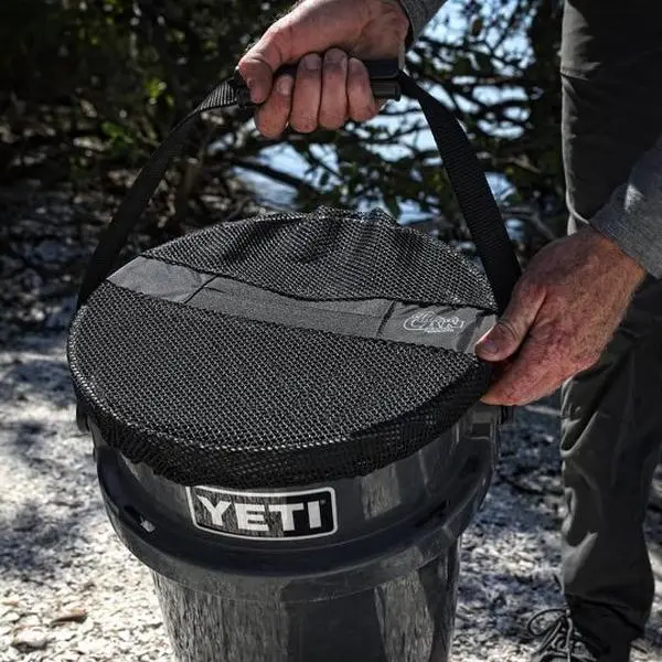 Original Boat Trash Can Bucket Topper, Black Mesh 5 Gallon Bucket Topper