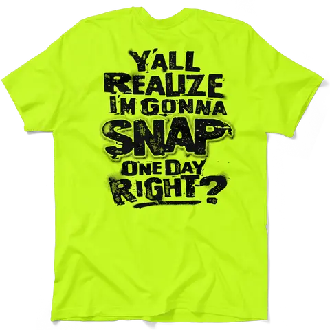 Snap - Men's Hi Visibility Safety Yellow Work T-Shirt Jersey Menswear Cotton/Poly Blend | Graphic tees Apparel | Funny, Sarcastic Half sleeve Shirt
