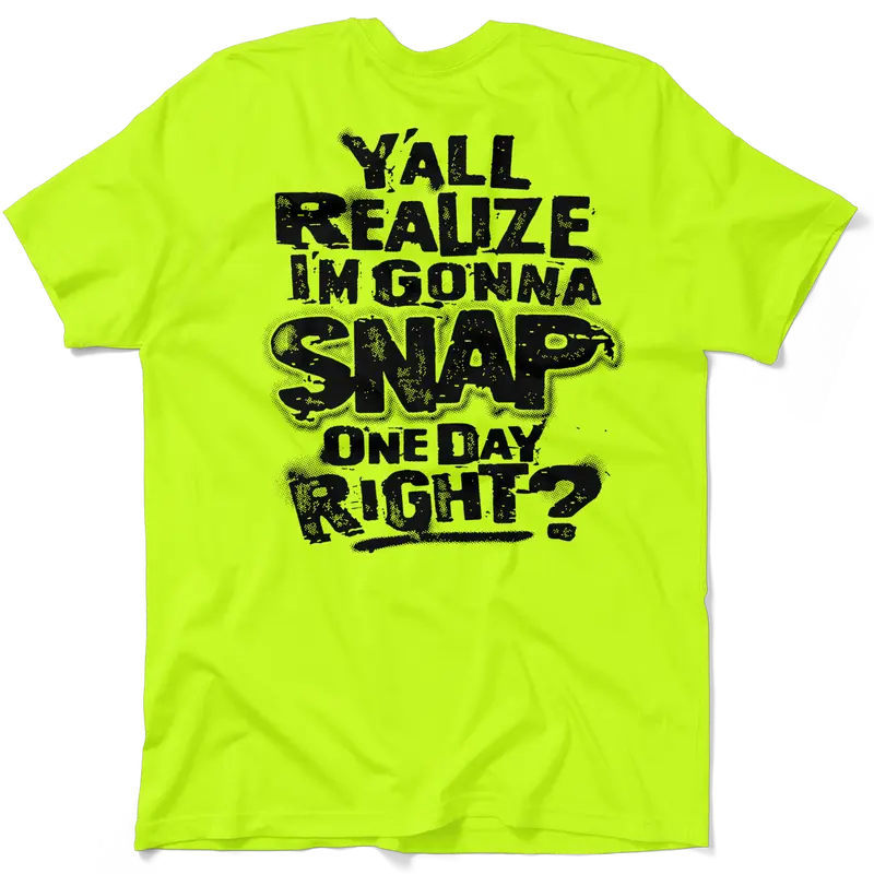 Snap - Men's Hi Visibility Safety Yellow Work T-Shirt Jersey Menswear Cotton/Poly Blend | Graphic tees Apparel | Funny, Sarcastic Half sleeve Shirt