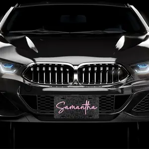 Black Leopard License Plate Girly Aluminum License Plate, Custom License Plate, Personalized Vanity Tag, Blank Aluminum Plate, 12×6 License Plate, US Standard Car Plate, Front License Plate 4 Pre-Drilled Holes