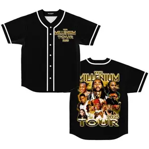 Millennium Tour 2025 Halftone Music Tour Baseball Jersey Merch Music Baseball Jersey Trending tour Baseball jersey, Gift For Fan