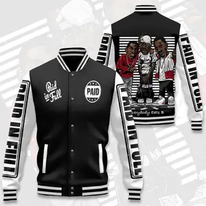 Paid In Full Varsity Jacket, Hip-Hop Film Inspired Bomber With Bold Graphic Layout, Urban Streetwear Gift For Fans Of Classic Movie Culture And Style
