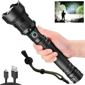 Rechargeable LED Flashlights, 100000 High Lumens Super Bright Flashlights with 5 Modes  Zoomable Flash Light for Outdoor