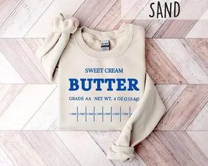 Butter Sweatshirt, Sweet Cream Hoodie, Stick of Butter Graphic, Funny Baking Sweatshirt, Baker Gift Crewneck
