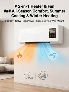 1400W 2-in-1 Wall Mount Heater & Cooling Fan All Season Space Saving Air Unit