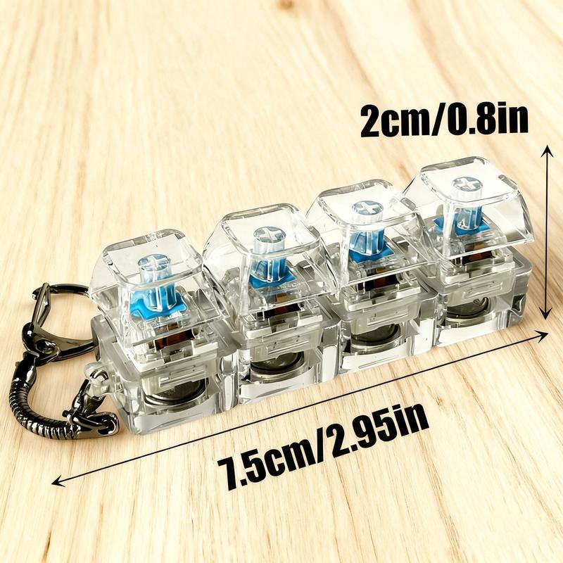 Keyboard Fidget Toy for Adults Fidget Keyboard Clicker Toys with LED Lights Keychain Stress Relief for Anxiety Decompression