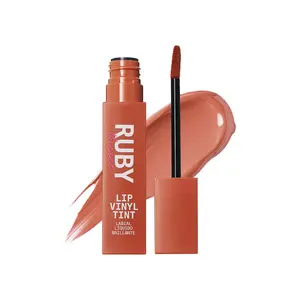 Ruby Kisses Lip Vinyl Tint, High Pigment Transfer Proof, Smudge Proof, Liquid Lipstick Lip Gloss, Soft Satin Shine Lightweight Makeup Long Lasting Full Coverage 2.8mL