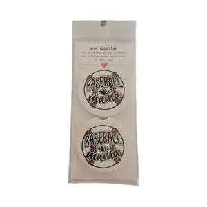 Baseball Coaster Set - Durable Ceramic Car Coasters for Car Use, Perfect for Spill Protection and Stylish Design
