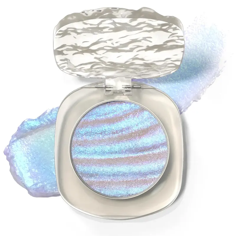 Chameleon Holographic Highlighter Palette, Multichrome Cream Multi-use Eyeshadow Shifting Sparkling Color Shifting Inner Corner Eye Highlighter Brightener for Mermaid Makeup