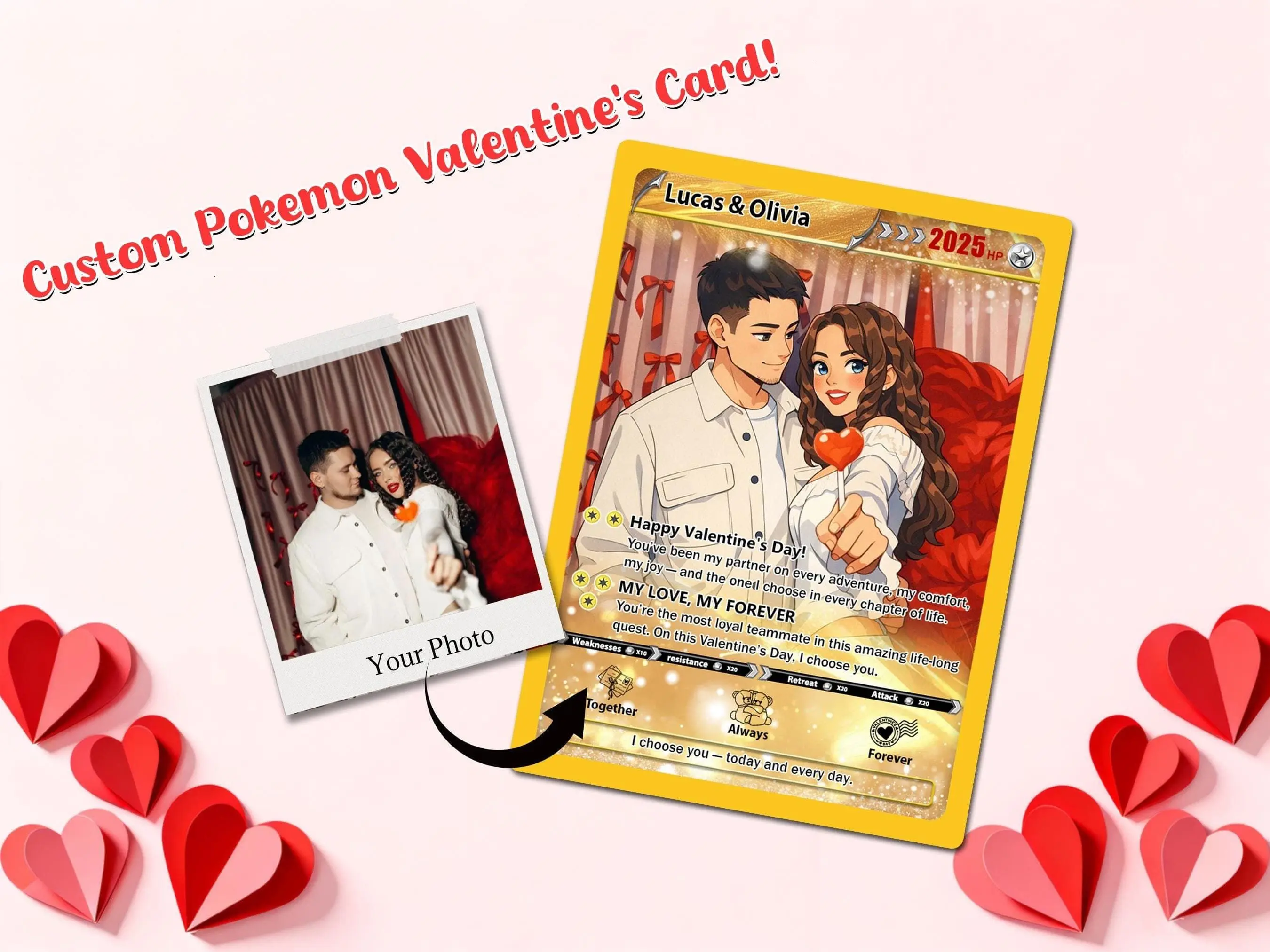 Custom Pokmon Valentine Card, Personalized Anime Couple Card, Valentine's  Day Gift, Game Couple Card, Gift for Pokmon Fans, Gift for Him - TikTok  Shop