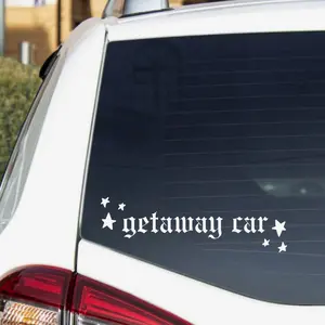 Getaway Car with stars | Sticker Decal, Waterproof, Weatherproof, Vinyl Decal For Car E