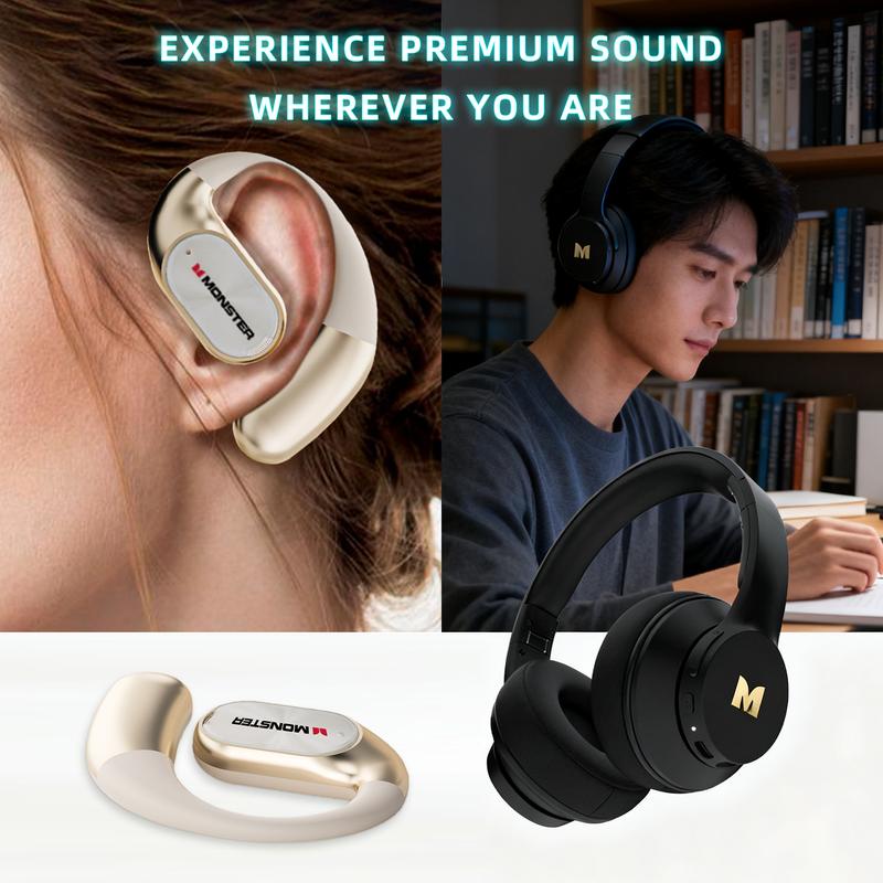 Monster Bluetooth Headphones Combo Set – Mission 100 Over-Ear Wireless Headphones with Deep Bass, Clear Sound & Noise Cancelling Mic + Monster Wireless Earbuds 100H Playtime, Bluetooth 6.0, IPX5 Waterproof, Foldable, Ideal for Travel, Work & Sports Monster Bluetooth Headphones Combo Set – Mission 100 Over-Ear Wireless Headphones with Deep Bass, Clear Sound & Noise Cancelling Mic + Monster Wireless Earbuds 100H Playtime, Bluetooth 6.0, IPX5 Waterproof, Foldable, Ideal for Travel, Work & Sports