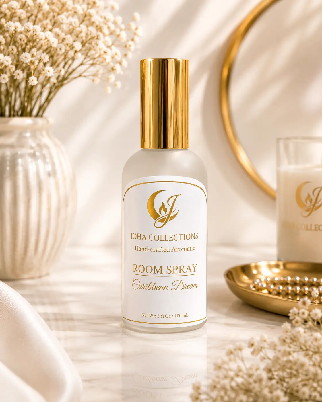 JOHA COLLECTIONS Caribbean Dream room spray- Handcrafted Home fragrance -3 fl oz (100ml)
