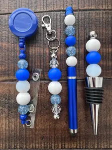 Beaded Sets (Blue Options)-Pen Keychain Lanyard Stopper
