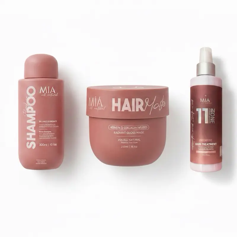 Mia All Natural Healthy Haircare Trio Bundle - Choose Your Thickening Shampoo, Conditioner, Cleanser to Restore Hair Health