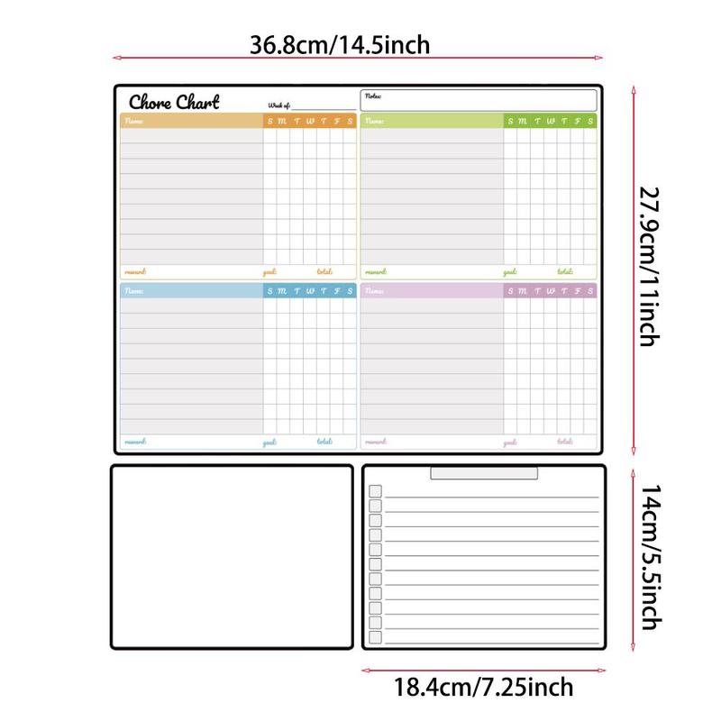Chore Chart & 2 Counts Dry Erase Board, 1 Set Magnetic Chore List Board, Shopping List Board, Wall Planner, Home & Office Presentation Supplies