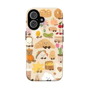 Cute Jelly Cat Phone Case – Kawaii Food Friends Phone Cover For iPhone 17 16 15 14 13 12 Mini