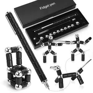 Metal Fidget Pen Multifunctional Writing Tool & Sensory Stress Relief Gadget EDC Essential for Students Office Workers & Adults