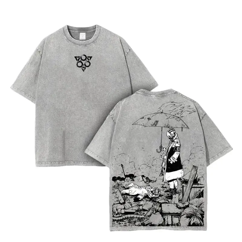 Men's Madara Uchiha Anime T-Shirt - Menswear Top, Casual Round Neck Short-Sleeve, Oversized Acid-Washed 230gsm Heavyweight Cotton Tee
