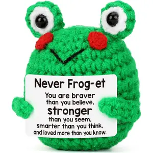 Graduation Gifts Crochet Frog Animal Inspirational Card for Daughter Granddaughter Friends Sister Women Birthday Emotional Affirmation Cheer Up Gift  friend  gifts Valentines Day Gifts
