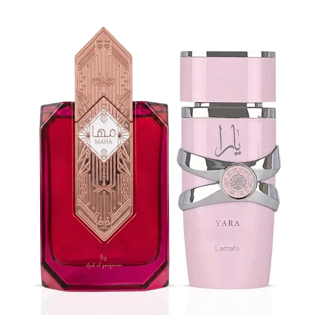 Maha by Ard Al Zaafaran & Yara by Lattafa Eau de Parfum Sprays 100ml (3.4 oz) (Bundle)