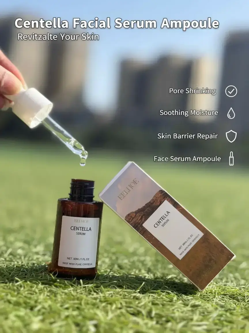 EELHOE Centella Facial Serum Pore Shrinking Soothing Moisturizing Skin Barrier Repair Care Hyaluronic Acid Face Serum Ampoule